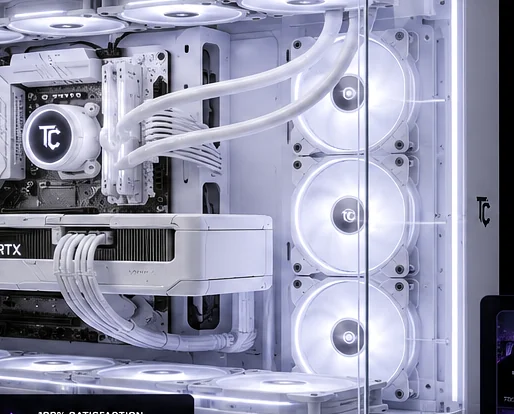 Detailed view of premium gaming PC components