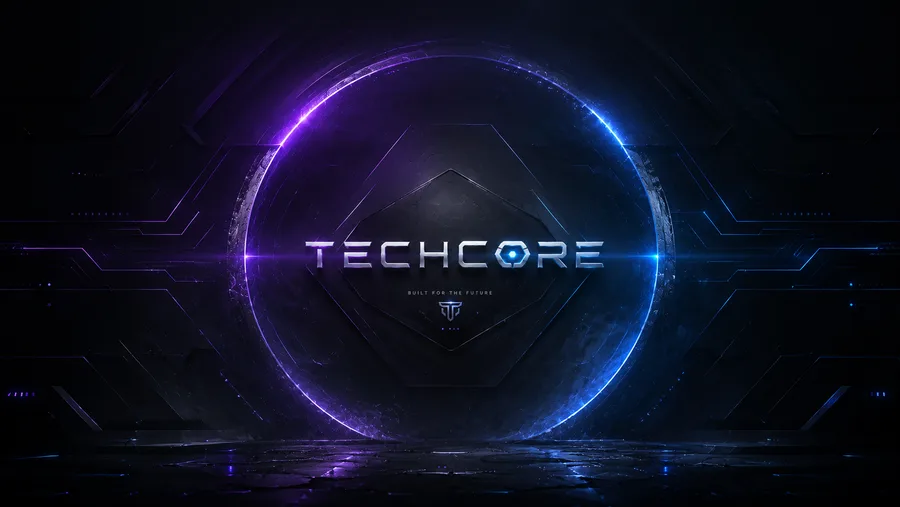 TechCore Quantum Ring premium futuristic desktop wallpaper preview
